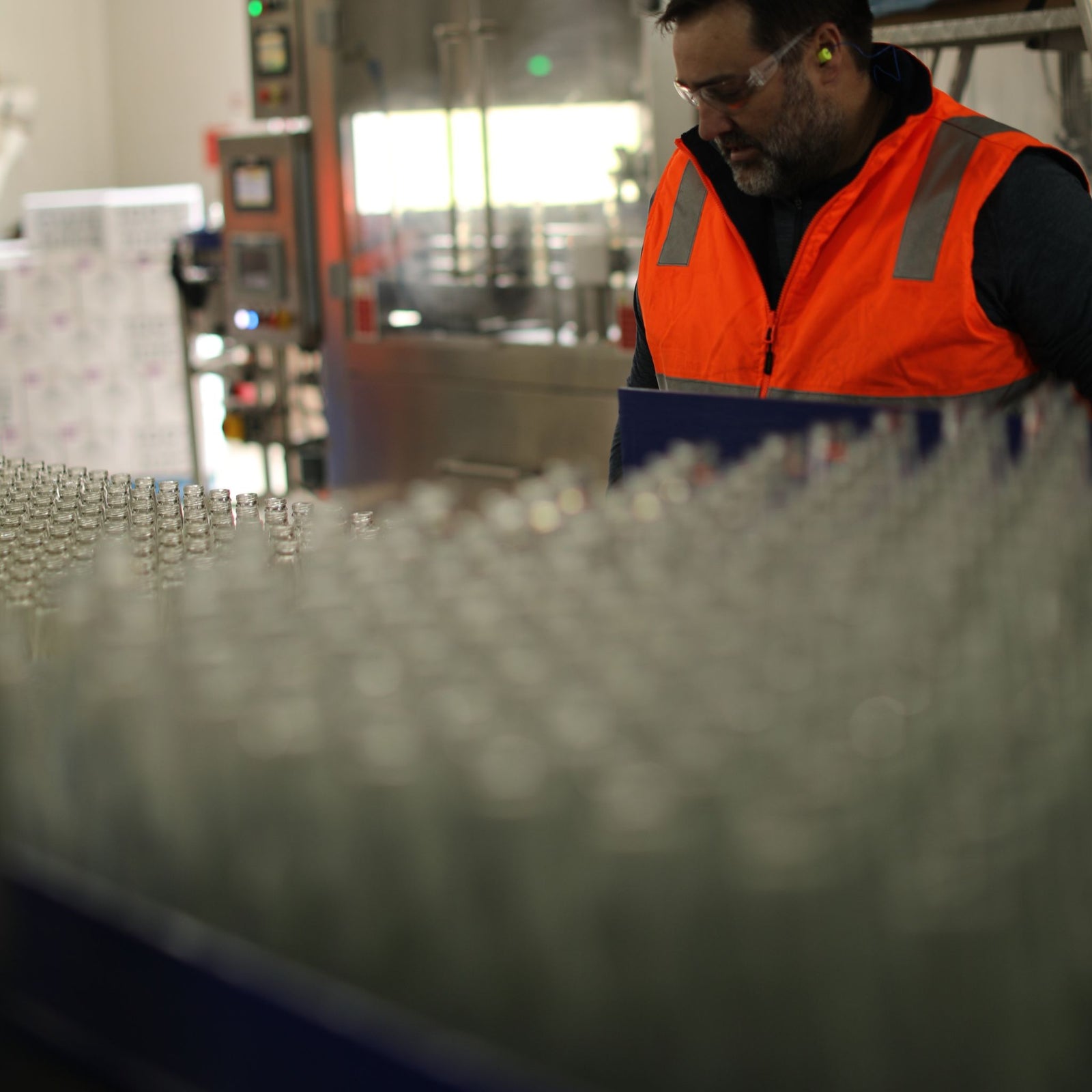 Working on the bottling line - Bellevue Orchard & Summer Snow
